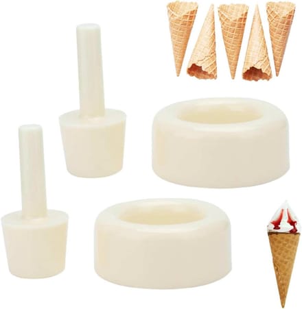 Wafel Kegel Shaper - Kegel Roller - IJsjes Maken - Set van 2 stuks - Niet gespecificeerd - Wit