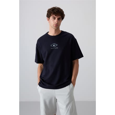 Overmaatse Katoenmix Logo T-shirt