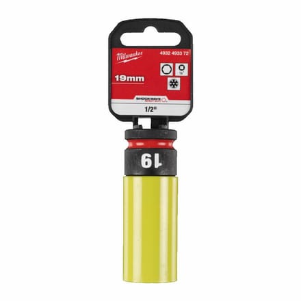Milwaukee SHOCKWAVE Automotive - Slagmoersleutel - 19mm - Cienkościenna - Rękojeść Kleurgecodeerd
