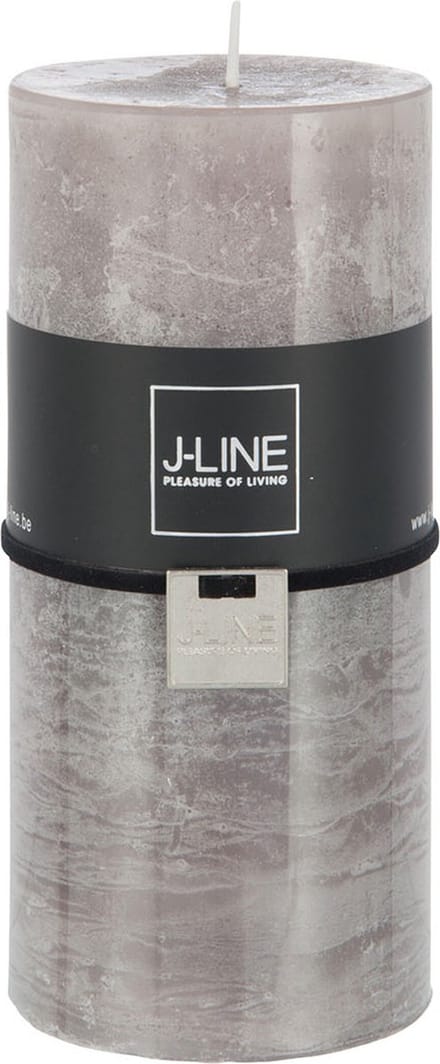 J-Line cilinderkaars Topo - grijs - large - 52U - 6 stuks