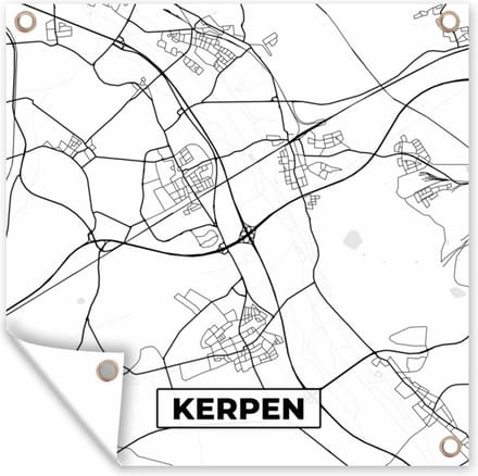 Tuindoek Plattegrond - Kerpen - Kaart - Stadskaart - 100x100 cm