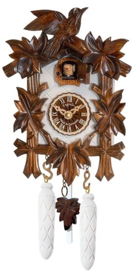 Engstler - 522/28_Q - Koekoeksklok - Kwarts - Notenhout - 22 cm