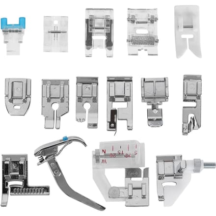 15 Pièces Pied Presseur Multifonctionnel Ménager Machine à Coudre Kit d'Outils Accessoire Fournitures white