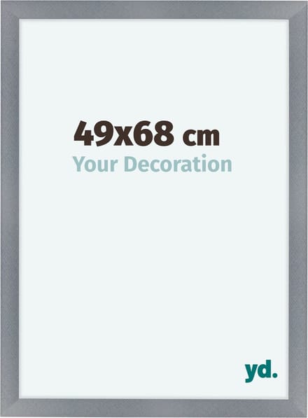 Your Decoration - Fotolijst 49x68 cm - MDF - Aluminium Geborsteld - Como