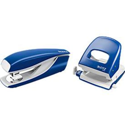 LEITZ® perforator + tafelnietmachine Wow SET, blauw