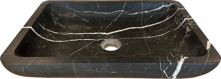 Mawialux opzet waskom - Zwart Wit Marmer - 50x36cm - Feroz