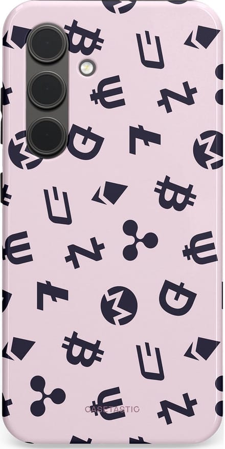 Casetastic hoesje geschikt voor Samsung Galaxy S24 - Dubbellaagse bescherming - Crypto flow - Fashion Case - Lichtgrijs Donkergrijs Wit