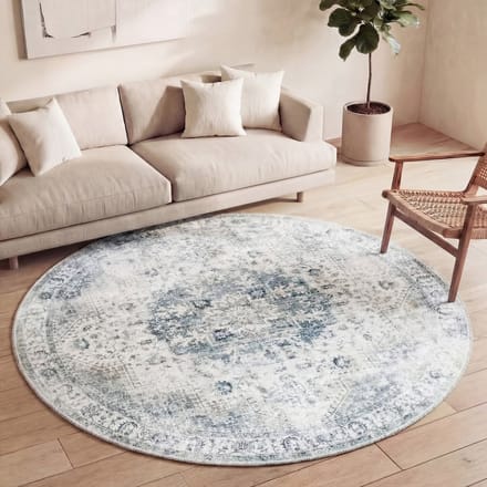 FRAAI Rond Vintage vloerkleed - Lago Grijs | Hoge kwaliteit - Ø 200cm