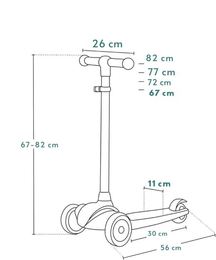 SCH® Kinderstep 3 Wielen - Kinderstep - Bruin - ‎ 26cm x 56cm x 67cm
