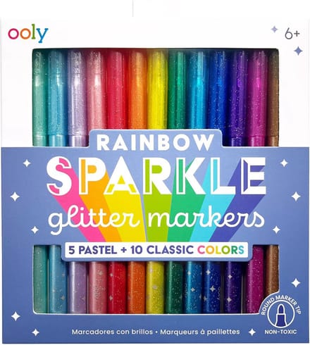 OOLY rainbow sparkle glitter markers 15 stks 6 jr+