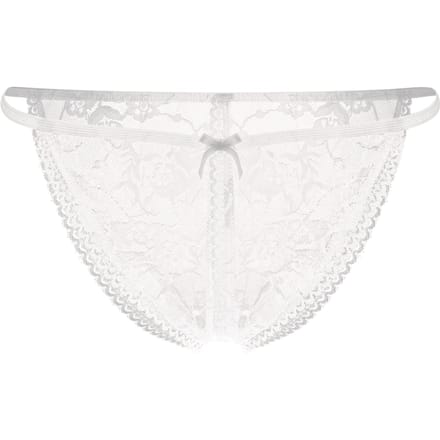 Amorable - Tanga Slip Kant Met Open Kruis - Wit