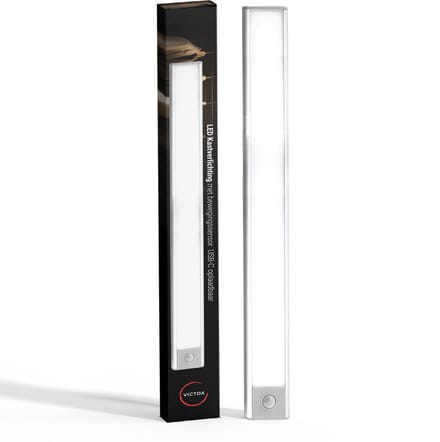 LED Kastverlichting met bewegingssensor - 40 cm - USB-C Oplaadbaar - 3 Kleurtemperaturen - Magnetisch - Draadloos - Zilver