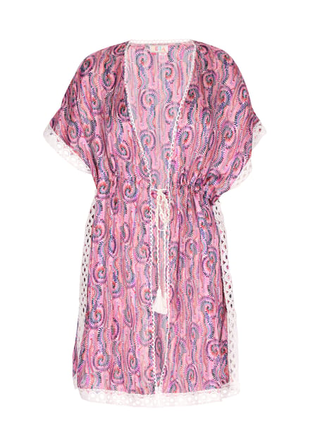 IZIA Kimono Dames Roze Veelkleurig