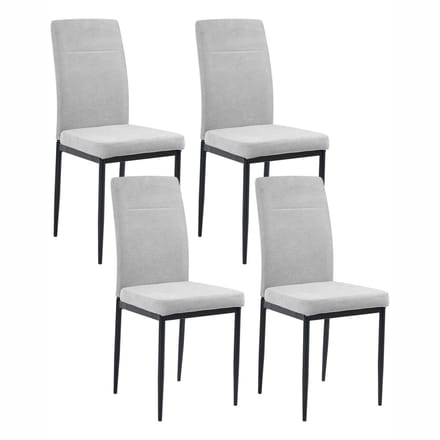 RINER - Eetkamerstoel set van 4 - Grijs - Polyester
