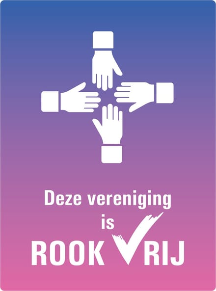 Rookvrije vereniging sticker 200 x 150 mm