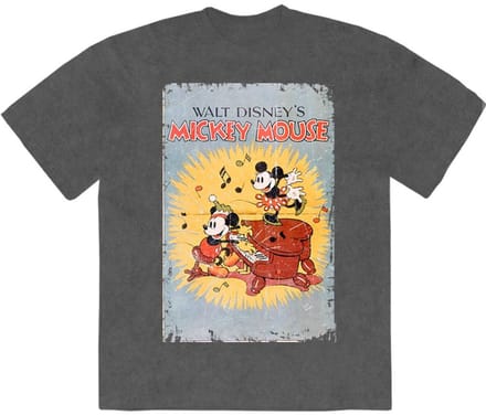Disney - Mickey Piano Heren Tshirt - M - Grijs