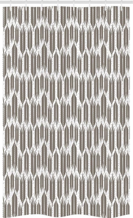 ABAKUHAUS Douchegordijn – Palmenbladontwerp – 120 x 180 cm – Bruin-Wit