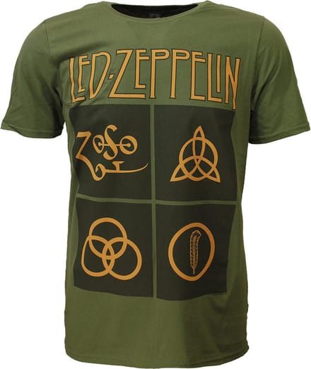 Led Zeppelin Golden Symbols T-Shirt - Officiële Merchandise - XL