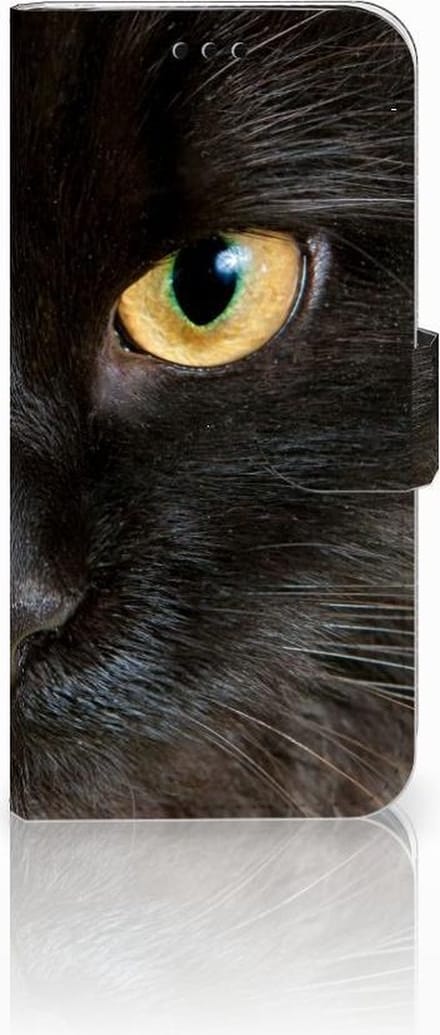 Samsung Galaxy J5 2017 Telefoonhoesje met Pasjes Zwarte Kat