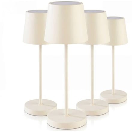 GGM Gastro (4 Stück) Tischleuchte - MERLE - dimmbar in 3 Stufen - Ø 110mm - Whisper White