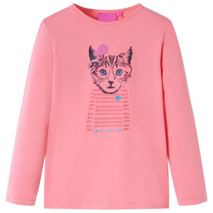 vidaXL - Kindershirt - met - lange - mouwen - 128 - roze
