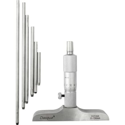 Dasqua 4611-8125 Dieptemicrometer Met controlemaat 0 - 150 mm DIN 863