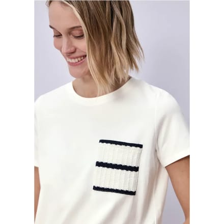 Shirt met korte mouwen en gestreepte zak