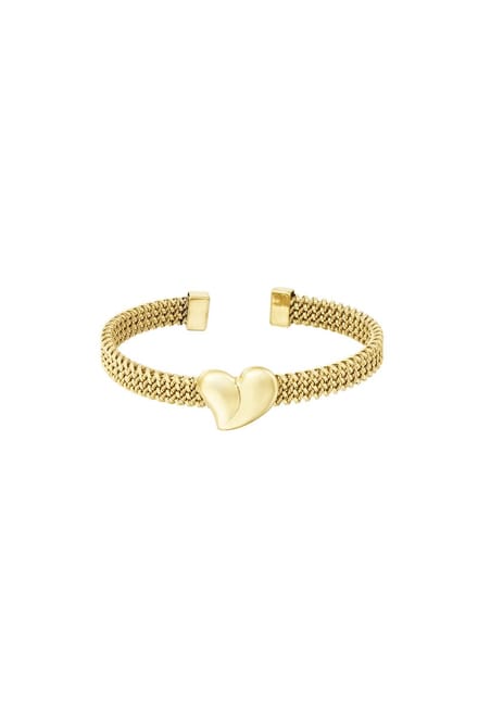 Yehwang armband - Bangle bracelet heart - Goudkleurig - Stainless steel