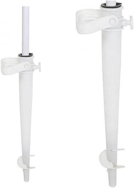 Parasolhouder - Grondanker Parasol Parasol Prikker - Parasol Verankeren - Met Grondschroef - 44 cm - Wit