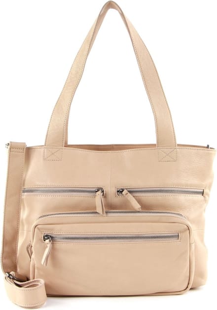 FREDsBRUDER Leren Schoudertas Utility Collection Big Zip Bag Cream Beige