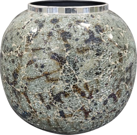 Ter Steege Bloempot Metaal-Mozaïek Steentjes Multicolour D 21 cm H 30 cm Opening