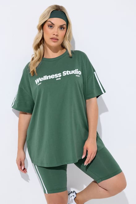 Yours Active Groen 'Wellness Studio' Tshirt Size 42