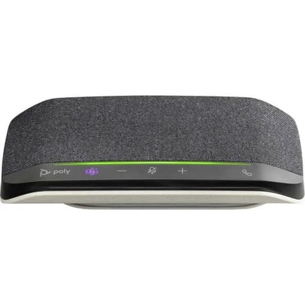 HP Poly Sync 10-M – Draagbare Speakerphone – USB-A & USB-C – Conferentiespeaker met Microfoon – Geschikt voor Microsoft Teams – Zilver