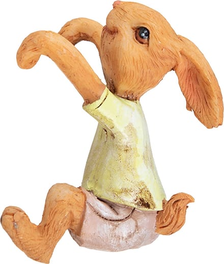 Clayre & Eef Beeld Konijn 5x5x9 cm Bruin Geel Polyresin
