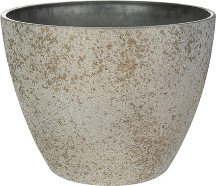 Ter Steege Bloempot/plantenpot - buiten/binnen - beige/goud - D43/H33 cm - kunststof/steenmix