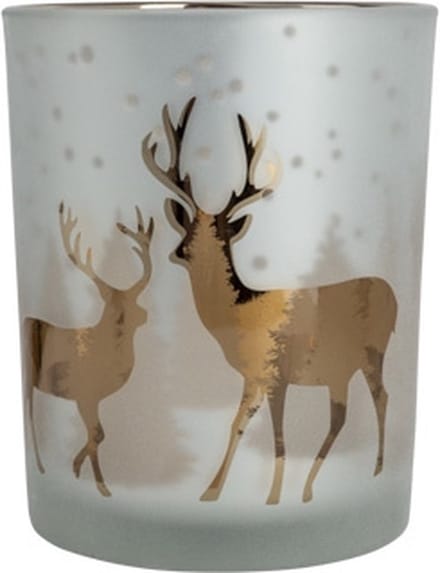 Cosy @ Home Theelichthouder Deers Copper Wit 10x10xh