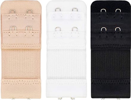 Go Go Gadget - Multipack BH Verlengstukken - met elastiek - zwart, beige en wit
