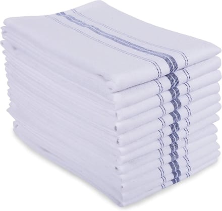 Set van 12 Witte Katoenen Keukendoeken - Extra Groot en Pluisvrij