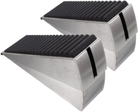Deurstoppers 2-pack - Deurwiggen set - Deur Open Houden - Antislip Rubberen Onderkant - 12.8 cm - Zilver