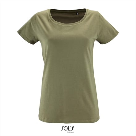 SOL'S - Milo T-Shirt dames - Khaki - 100% Biologisch Katoen - S