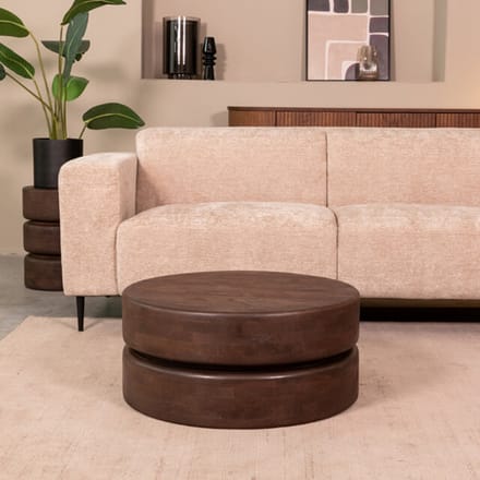 LABEL51 Milly Salontafel - Bruin - Hout - 70 cm - Rond