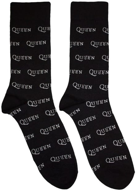 Queen - Logo Repeat Mono Enkelsokken - Zwart