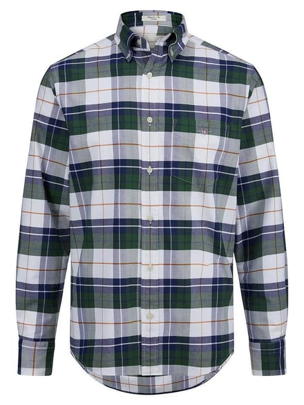 Casual overhemd Gant Regular Fit groen button-down boord