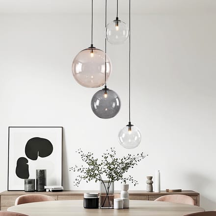 LumenXL LumenXL - Design hanglamp Luminor - Diverse glazen bollen - 4-lichts