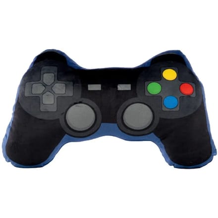 Game controller pluche kussen - 35 cm - zwart - fun cadeau - sierkussens
