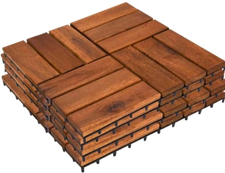 Terrastegels Acacia 30x30 cm – Kliktegels – Set 4 – 0.36m²