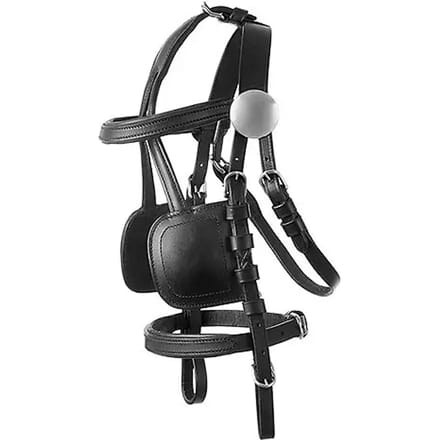 Lexhis Bochum Leather Simple Driving Harness Borsttuig Zwart Mini Shetland