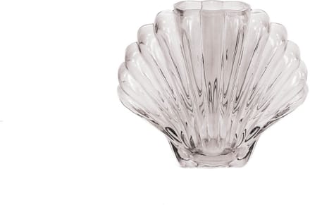 Housevitamin Glazen Schelp Vaas- Smokey- 19.5x9x16.5cm