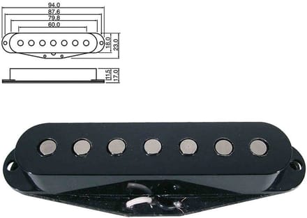 Boston PU-19-BK Stallion 7-string - vintage Alnico, zwart