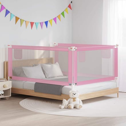 Barrière de Sécurité pour Lit d'Enfant Rose 190 x 25 cm Tissu